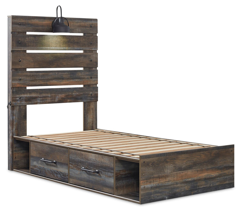Abby Twin Side Storage Bed - Brown