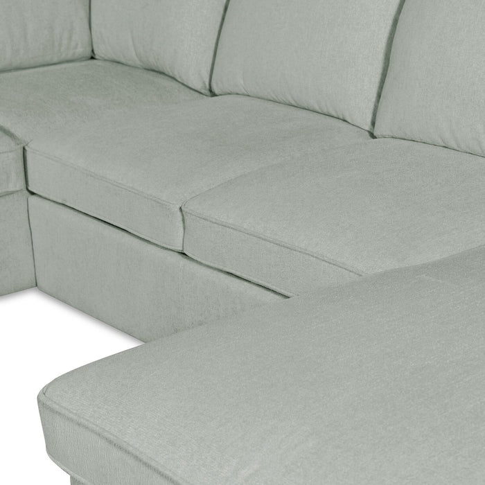 Haven 3-Piece Chenille Sleeper Sectional - Seafoam