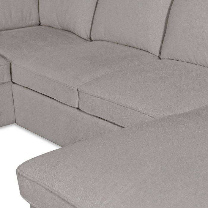 Haven 3-Piece Chenille Sleeper Sectional - Grey