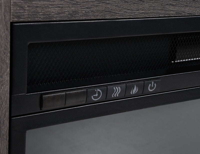Antoni 62” TV Stand with Crystal Ember Firebox - Grey