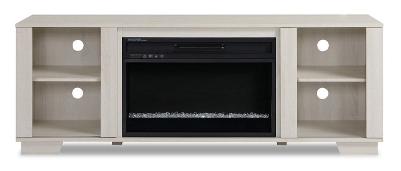 Antoni 62” TV Stand with Crystal Ember Firebox - White