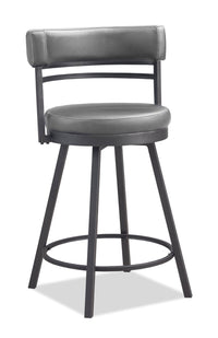 Mila Counter-Height Stool with Swivel Seat & Vegan Leather Fabric, 25
