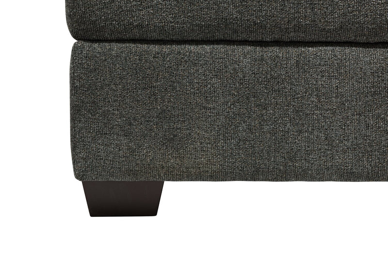 Verona Brushed Linen-Look Fabric Storage Ottoman – Charcoal