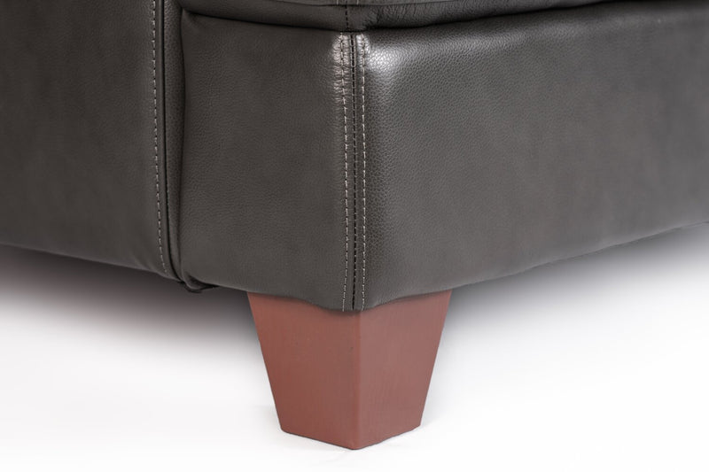 Vita 100% Genuine Leather Loveseat - Charcoal