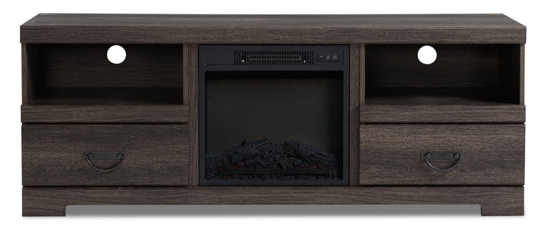 Asher 60\" TV Stand with Log Fireplace