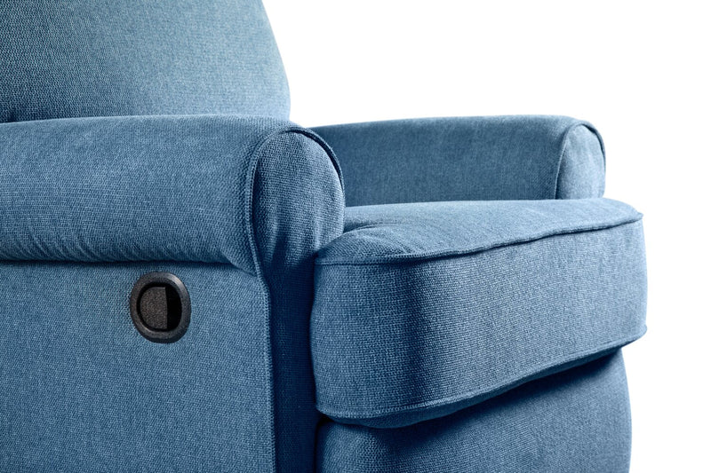 Bevin Chenille Swivel Glider Recliner - Blue