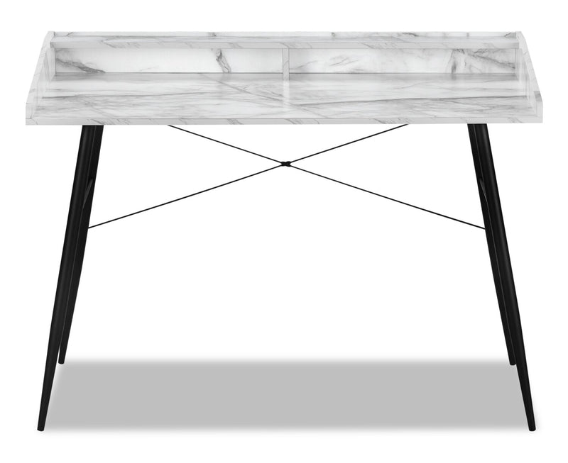 Jeremy Desk - White Marble-Look 