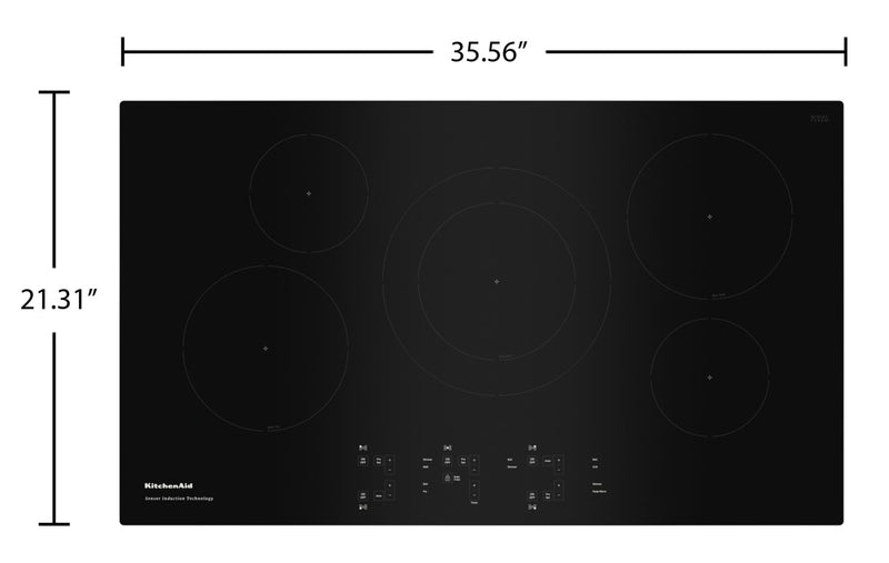 KitchenAid 36\" Sensor Induction Cooktop - KCIG556JBL