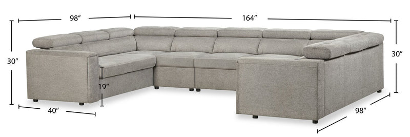 Savvy 5-Piece Linen-Look Sectional