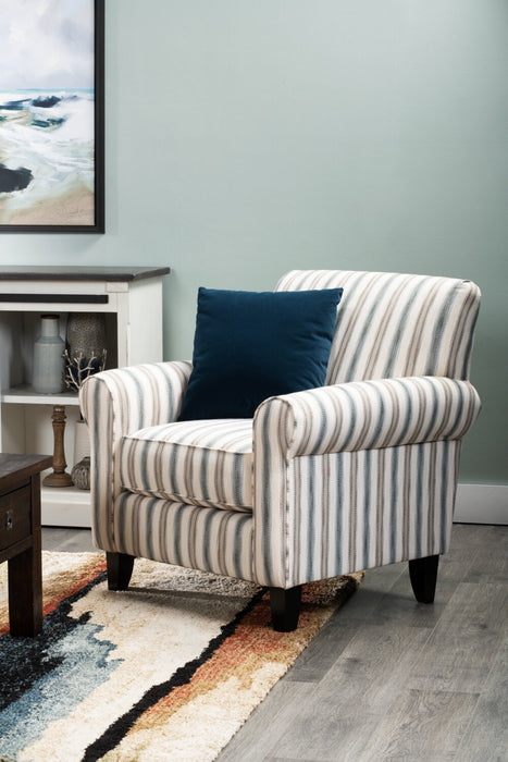 Wynn Linen-Look Fabric Accent Chair - Stripe