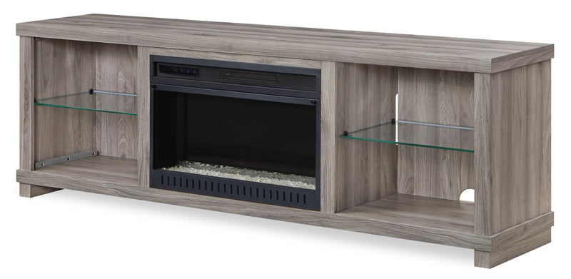 Aurora 72\" TV Stand with Crystal Ember Firebox
