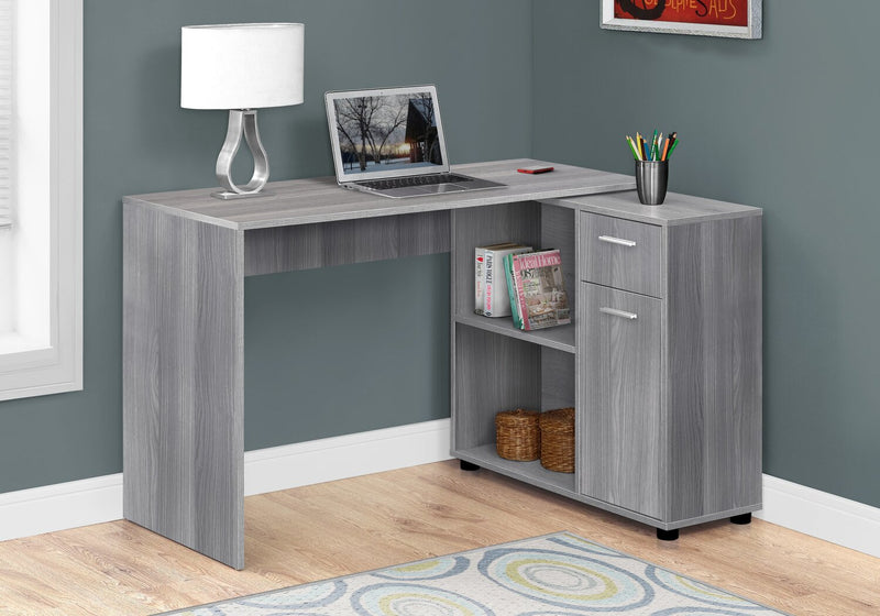 Zoe L-Shaped Desk - Grey