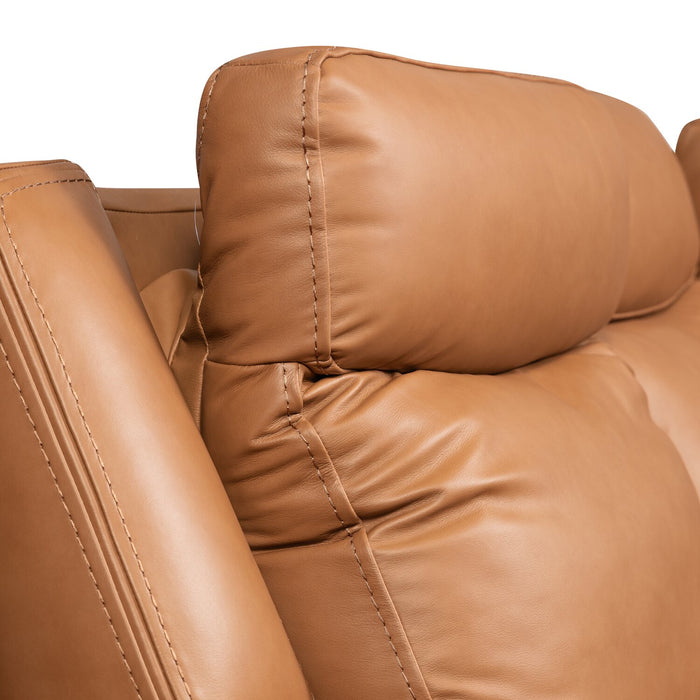 Prescott Genuine Leather Power Reclining Sofa - Butternut