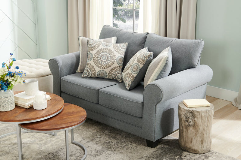 Tula Fabric Loveseat - Steel