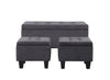 Kai 3-Piece Linen-Look Fabric Storage Ottomans 