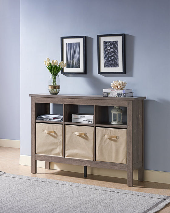 Kimberly Hall Table with Three Baskets - Beige 
