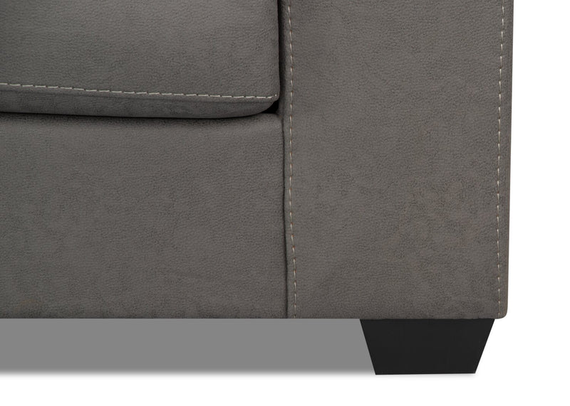 Morty 2-Piece Leather-Look Fabric Left-Facing Sectional - Grey
