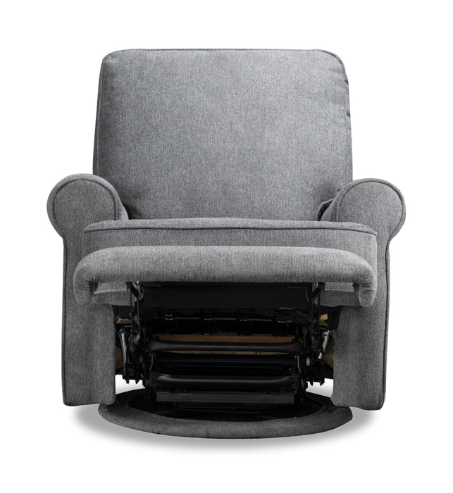 Bevin Chenille Swivel Glider Recliner - Grey