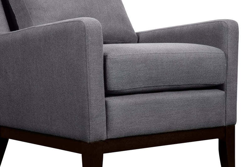 Adel Linen-Look Fabric Accent Chair - Dark Grey