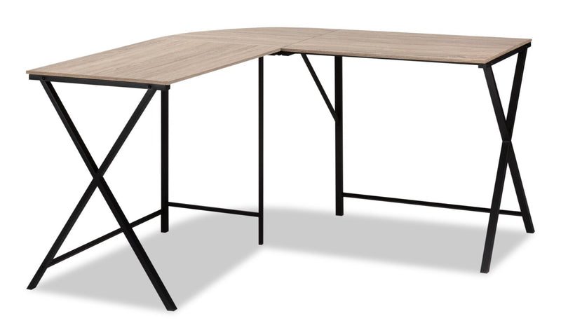 Lidia L-Shaped Corner Desk - Taupe 
