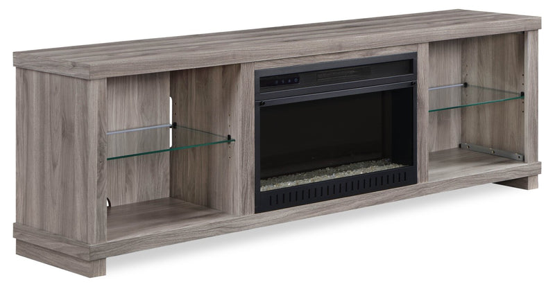 Aurora 72\" TV Stand with Crystal Ember Firebox