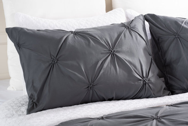 Brianna Dark Grey 3-Piece Full/Queen Comforter Set