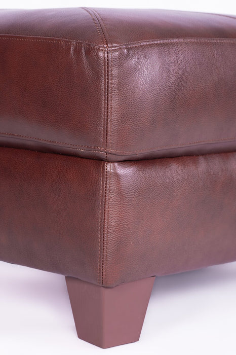 Vita 100% Genuine Leather Ottoman - Brown