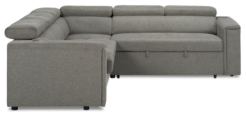 Savvy 2-Piece Right-Facing Linen-Look Sleeper Sectional