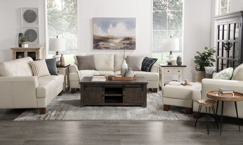 Vita 100% Genuine Leather Loveseat - Smoke