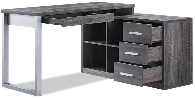 Owen Reversible Corner Desk – Distressed Grey