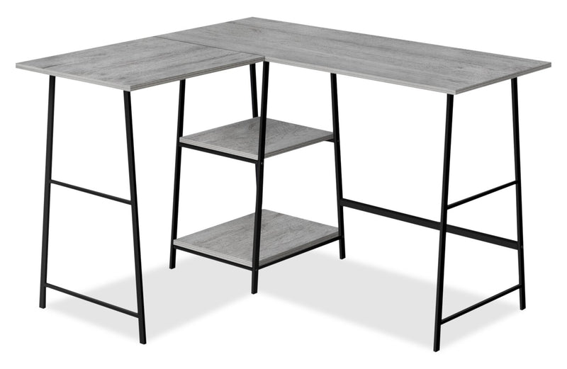 Evlin Corner Desk - Grey