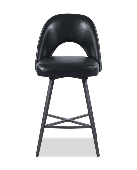 Elijah Swivel Counter-Height Stool - Black