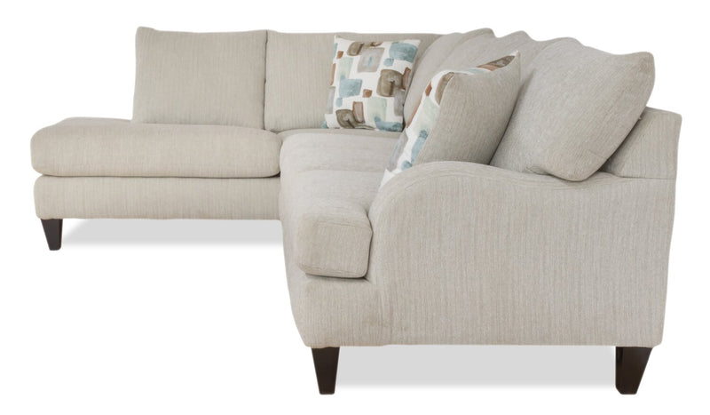 Nofia 3-Piece Chenille Left-Facing Sectional - Linen