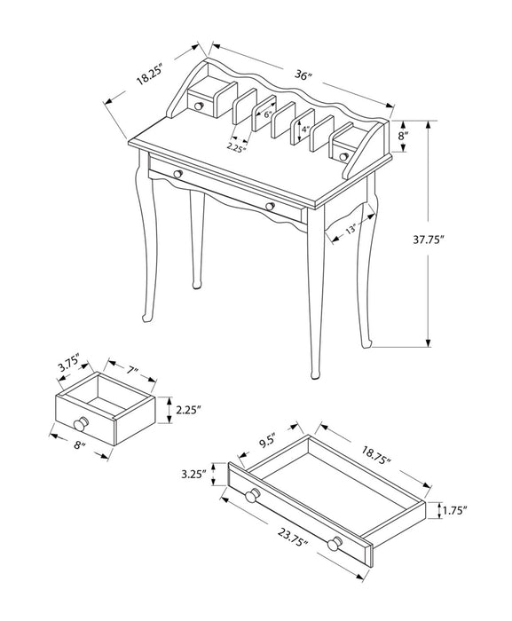 Samantha Desk - Dark Cherry