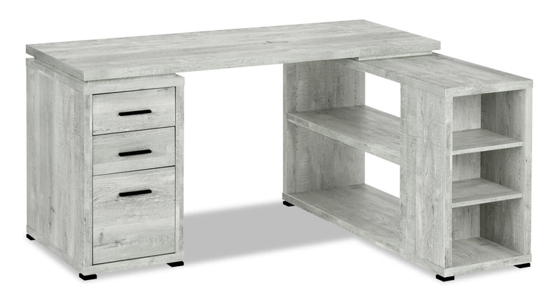 Rickey L-Shaped Corner Desk - Grey 