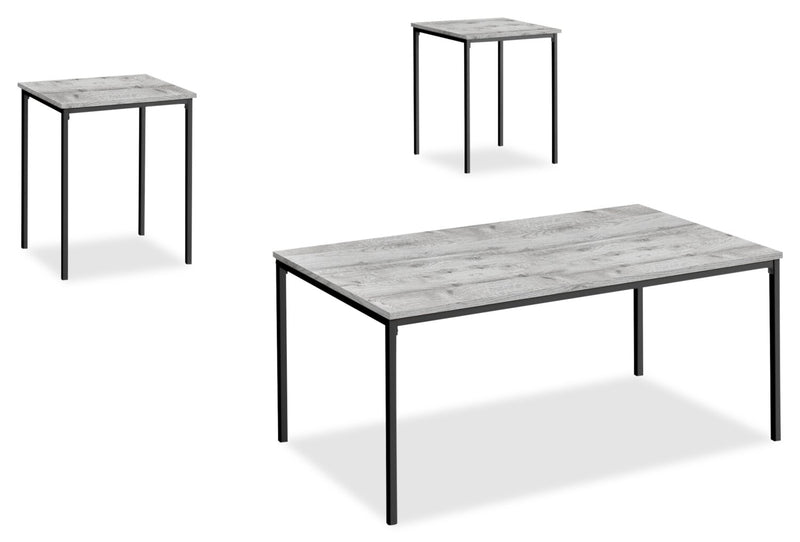 Easton 3-Piece Coffee and End Tables Package - Grey