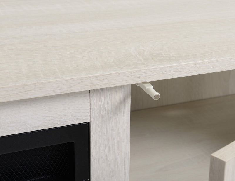 Antoni 62” TV Stand with Crystal Ember Firebox - White
