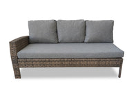 Bergen 2-Piece Outdoor Patio Sectional with Left-Hand & Right-Hand Sofas - Hand-Woven Resin Wicker, UV & Weather Resistant - Grey 