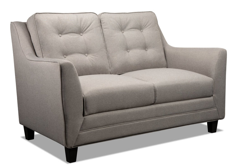 Novalee Linen-Look Fabric Loveseat - Taupe