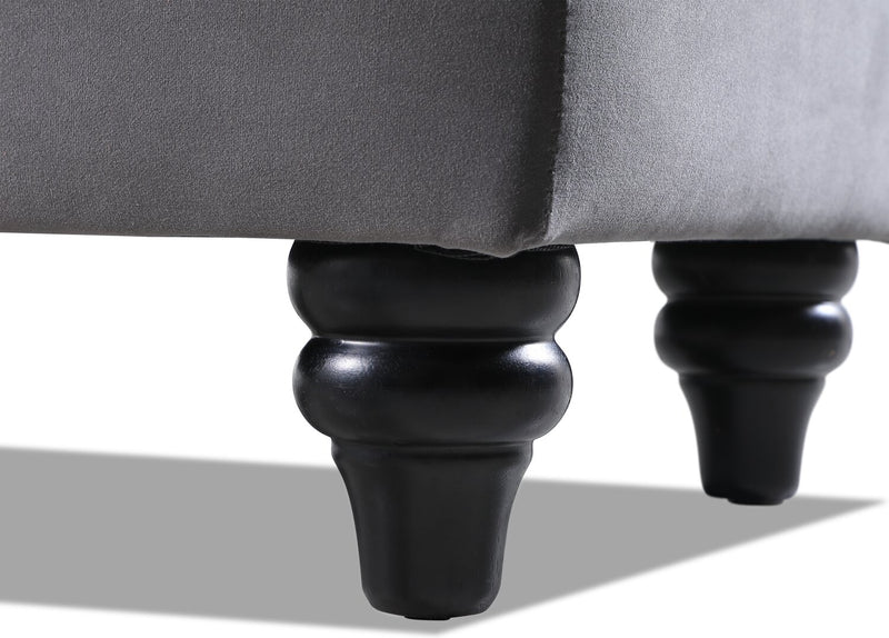 Sage Velvet Bench with Storage