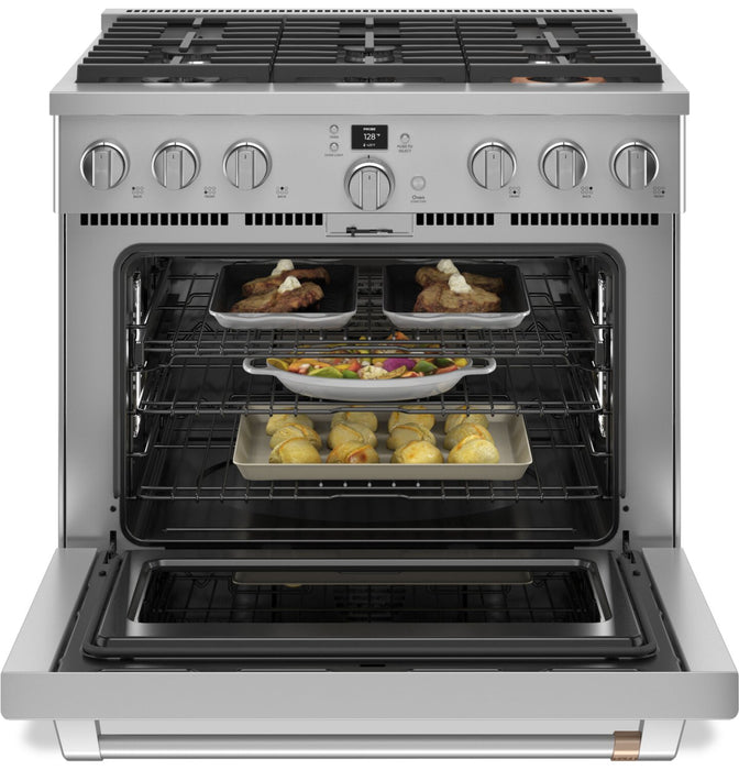 Café 5.75 Cu. Ft. Commercial-Style 6-Burner Dual Fuel Range - C2Y366P2TS1