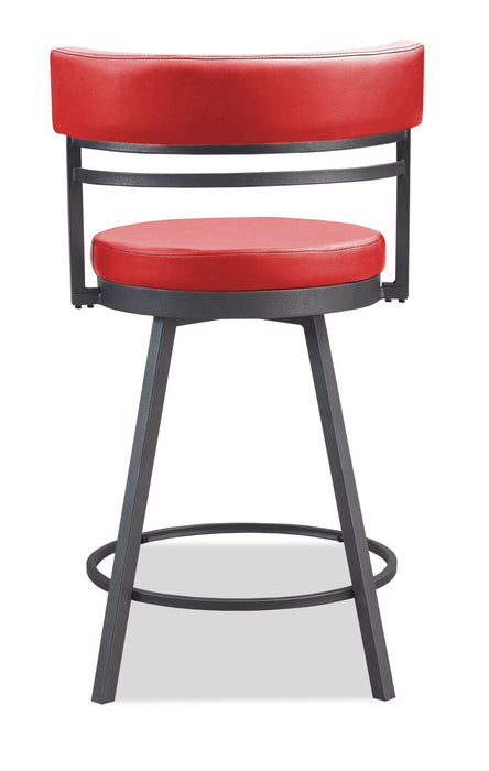 Mila Counter-Height Swivel Stool – Red