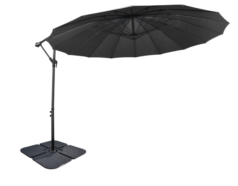 Shanghai Patio Umbrella with 4-Piece Base - Grey