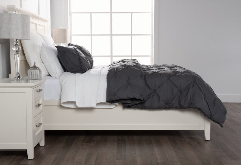 Brianna Dark Grey 3-Piece Full/Queen Comforter Set