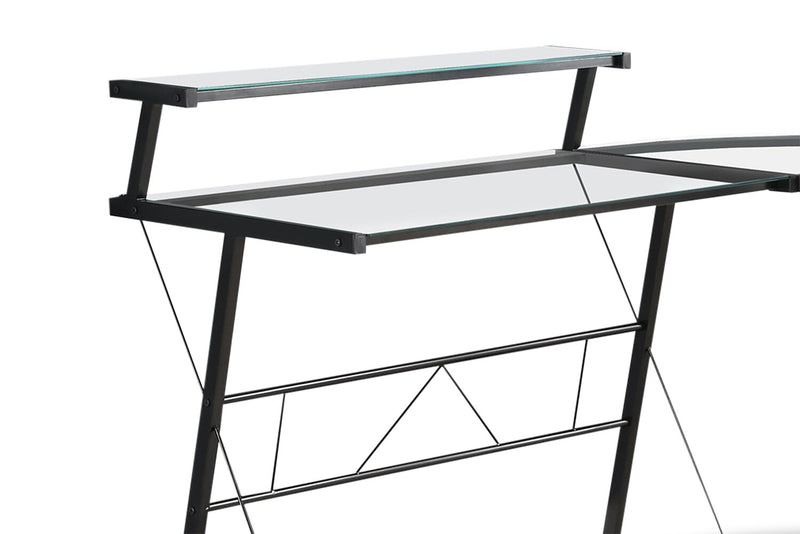 Elias L-Shaped Desk - Black