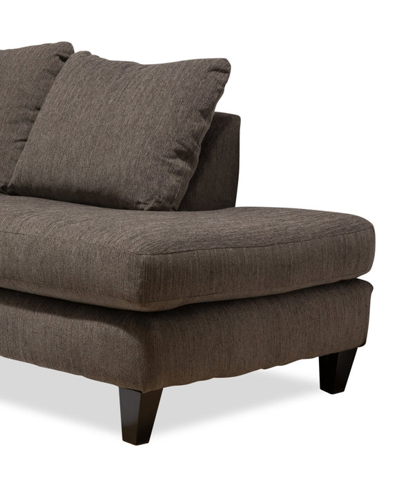 Nofia 2-Piece Chenille Right-Facing Sectional - Charcoal