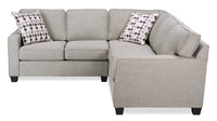 Made in Canada Sawyer 2-Piece Linen-Look Fabric Sectional with Reversible Cushions - Light Grey 