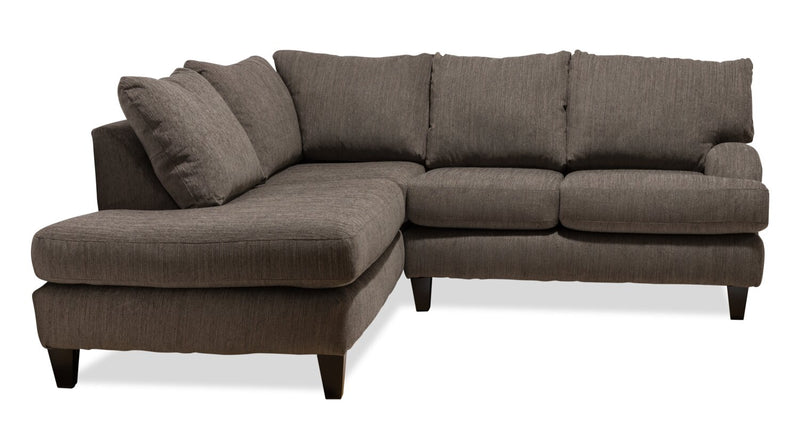 Nofia 2-Piece Chenille Left-Facing Sectional - Charcoal