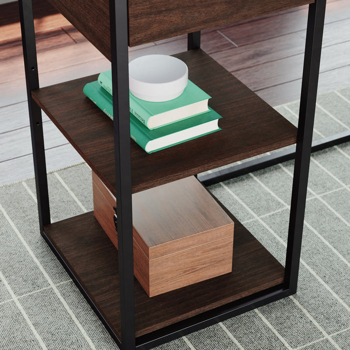 Maxim L-Shaped Desk - Umber Wood