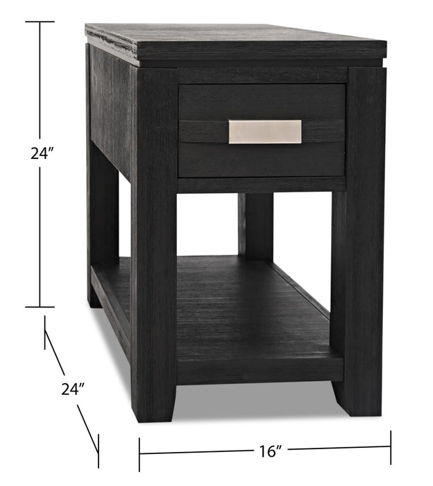 Bronx Chairside Table - Charcoal